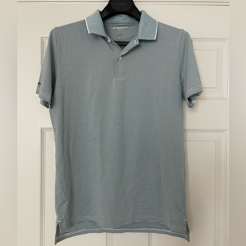 Bonobos Green & White Striped Golf Polo